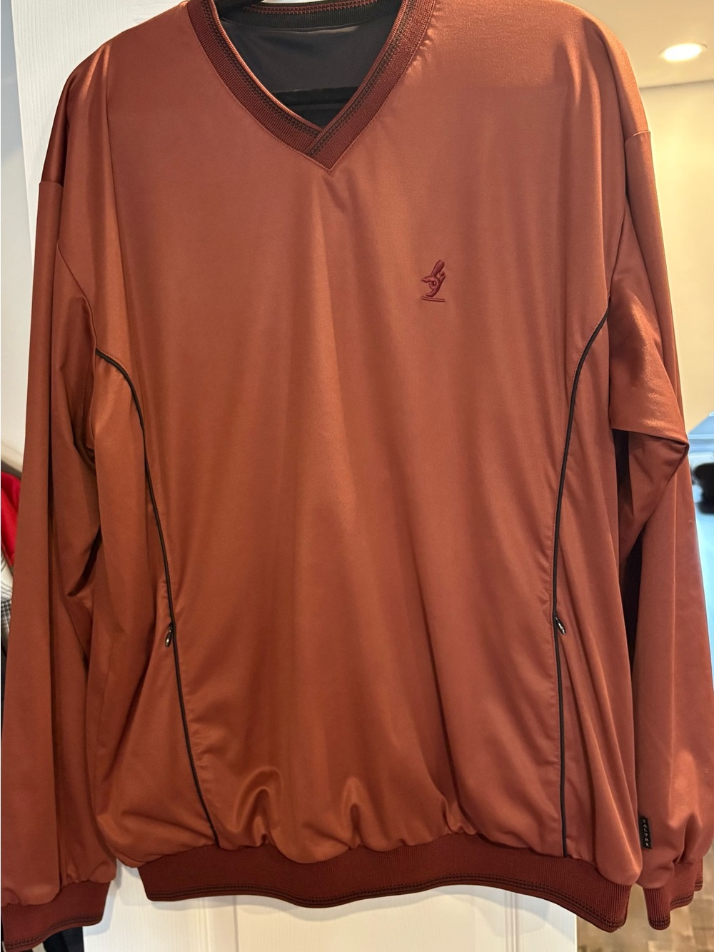 Men's Burnt Orange Crewneck Pullover Sweater
